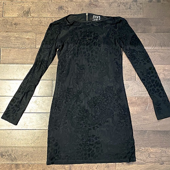 Paisley Pattern Sheer Black Dress & Slip dress - Picture 5 of 5